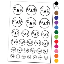 Kawaii Cute Horrified Scared Face Temporary Tattoo Water Resistant Set