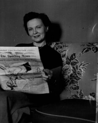 Mrs. Lela Walter Alston, wife of Brooklyn Dodgers manager Walter ''- Old Photo