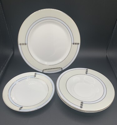 Beautiful Wedgwood Opal Pattern Bread Plate, Salad Plate And 2 Saucers