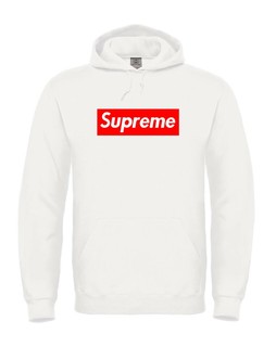 felpa supreme bianca con cappuccio