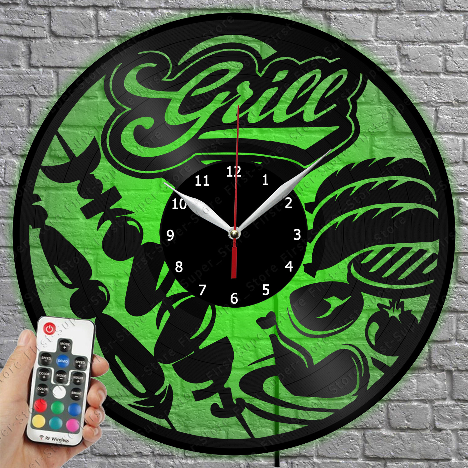 LED Clock Gril Vinyl Record Wall Clock Led Light Wall Clock 1676