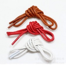 1Pair Waxed Colored Shoelaces For Leather Shoe Lace Round Strings Martin Boots