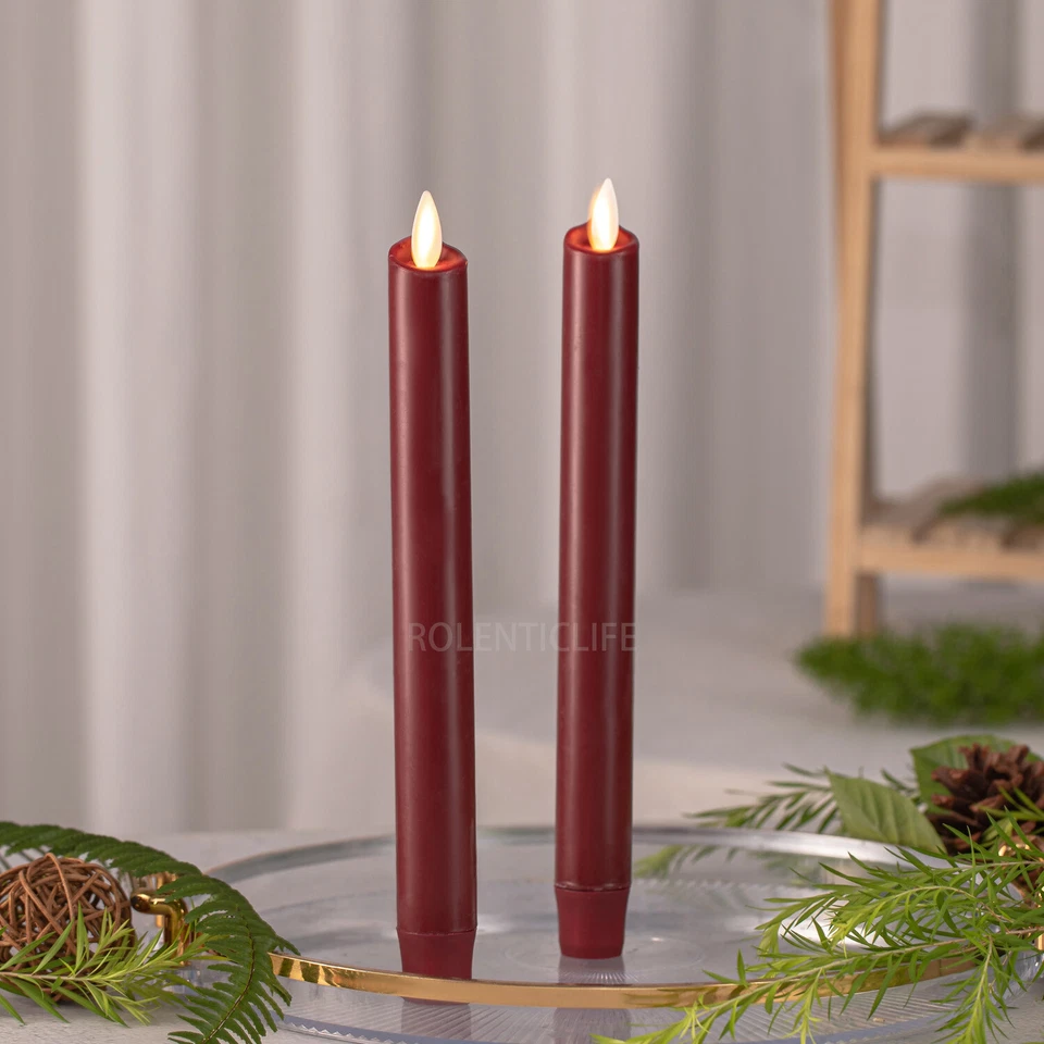 Set of 2 Luminara LED Flameless Wax Taper Candles with Realistic Dancing Flame - Image 2 of 4