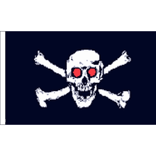 Pirate Skull Red Eyes Flag Table Hand Waving Flags Bunting Scrunchie Displays - Photo 2/28