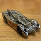 Vintage 1994 Hot Wheels Car Power Pistons Rare Silver Mirror Original Old Car ++