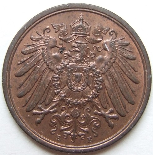 Pièce de Monnaie Reich Allemand Empire 2 Pfennig 1915 E En Uncirculated - Picture 2 of 2