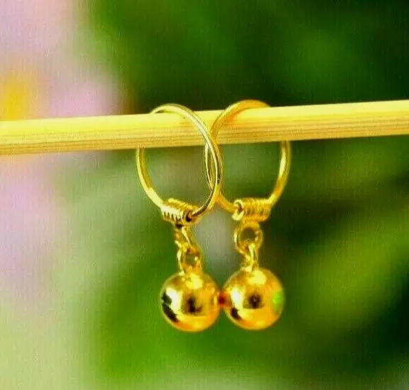 22K 24k THAI BAHT FILLED GOLD BEAD BALL DANGLE BABY GIRL PETITE