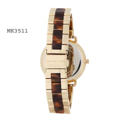 NEW MICHAEL KORS JARYN 2 TONE GOLD+ACRYLIC TORTOISE SHELL