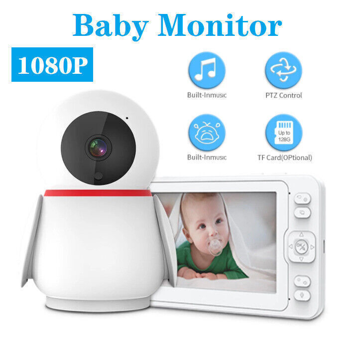 1080P HD Wireless 5' Screen Video Camera2-Way Talk PTZ Temperature