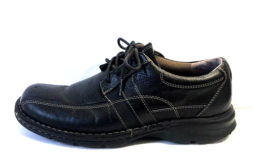 Clarks ESPACE Men’s Black Leather Lace Up 86234 Oxford Dress Casual Shoes US 8W - Picture 2 of 14