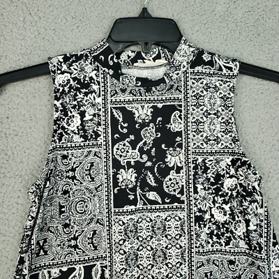 トップス rose Paisley White Black S Size Womens Dress Mini A-Line Rose Pink トップス