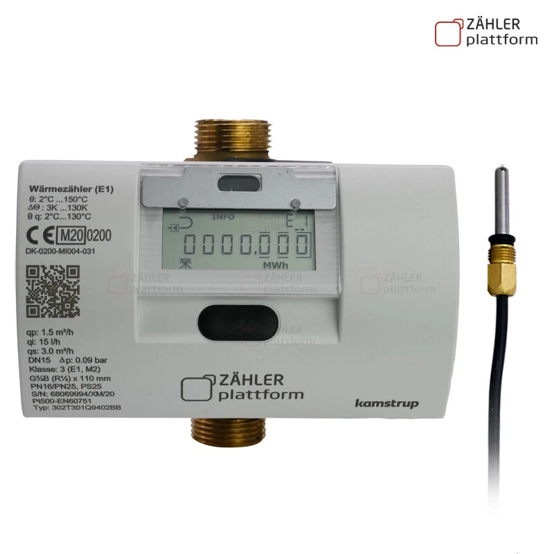 Heat Meter Qn 1.5 110mm Calibration 2025 MID + Installation Kit 3/4" Direct Measurement - Image 2 of 4