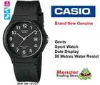 CASIO WATCH 50 METRES WATER RESISTANT DATE MW59 MW-59-1BV 12-MONTH WARRANTY