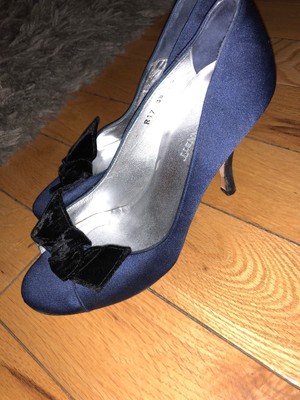 lk bennett blue velvet shoes