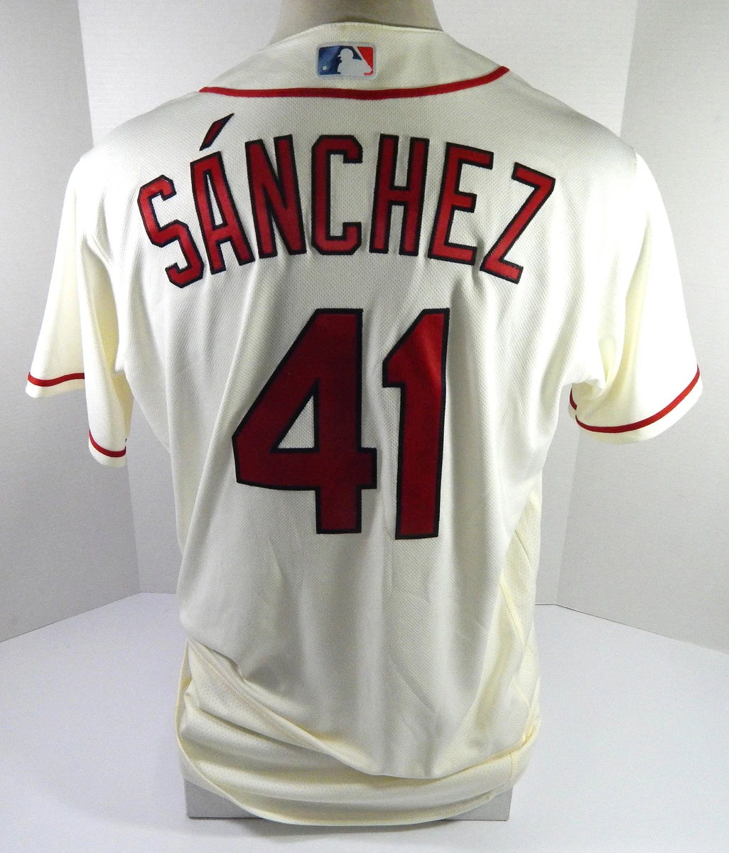 2022 St. Louis Cardinals Ali Sanchez #41 Game Issued Cream Jersey 46 DP45541