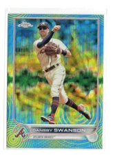 Dansby Swanson 2022 Topps Chrome SONIC BLUE YELLOW #/75 ATLANTA BRAVES