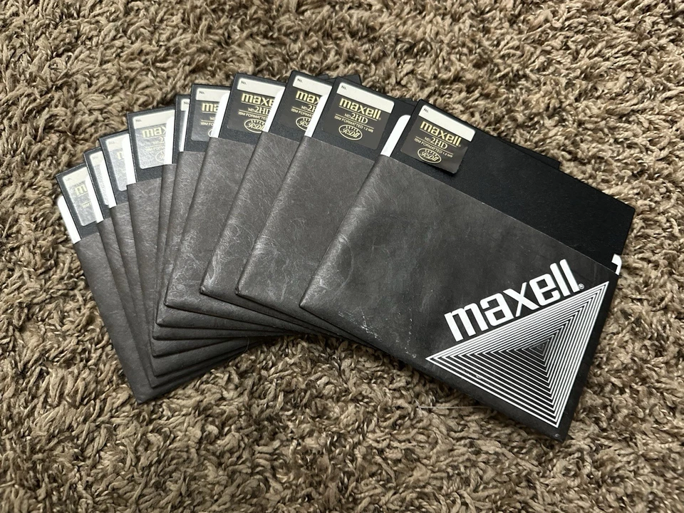 PACK de 10 disquetes Maxell MD2HD 5 1/4" IBM de alta densidad NUEVA CAJA ABIERTA Foto 3 de 3