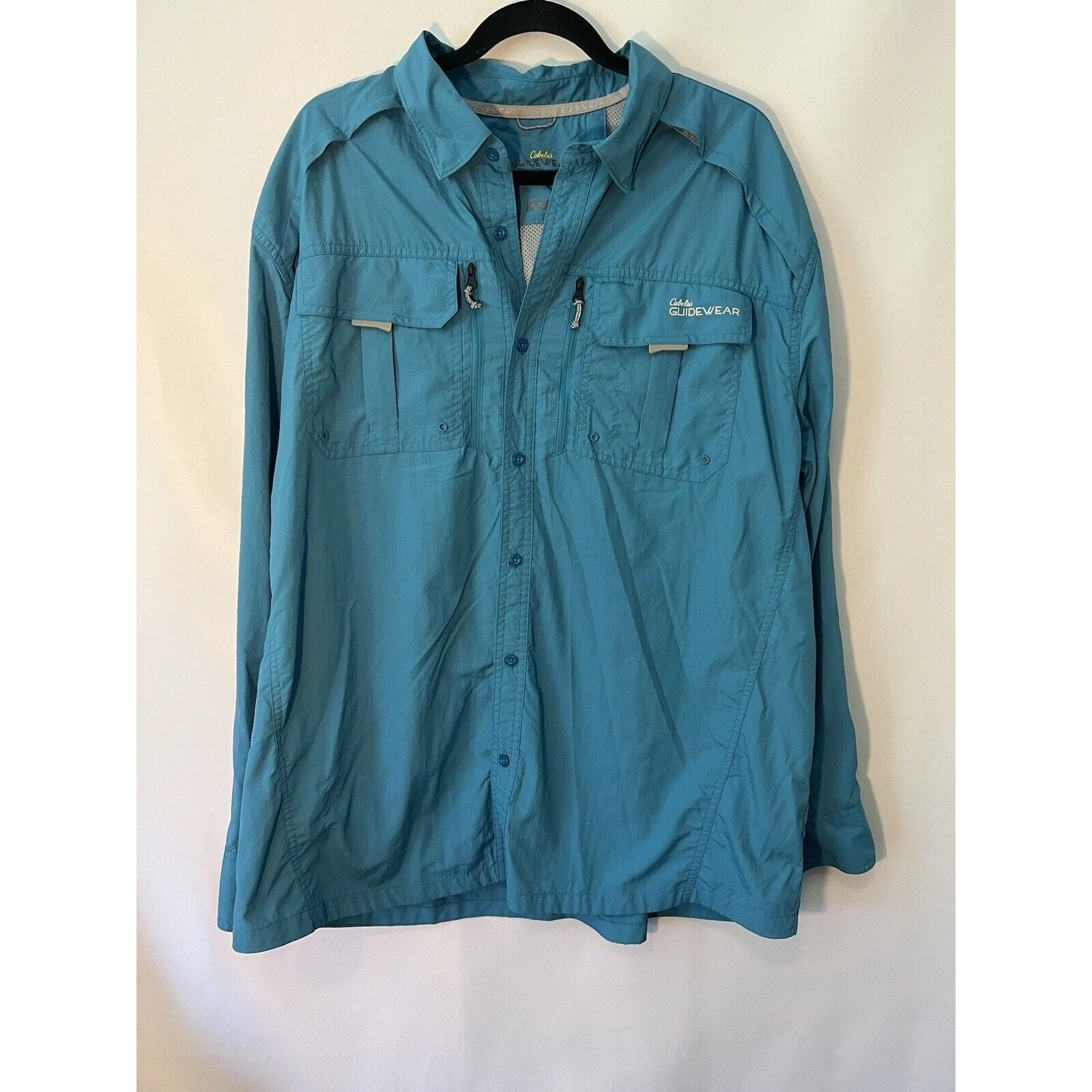 Columbia PFG Fishing Shirt Mens L Button Down Blue Long Sleeve Vented Outdoor