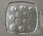VINTAGE Set of 2 Pyrex France 12 each -Well Escargot Snail Plate Dish