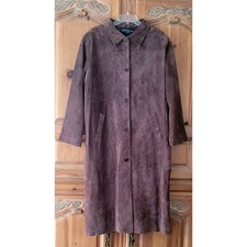  CENTIGRADE Suede Leather Womens Duster/Outer...