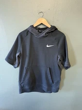 Nike Pivot Short Sleeves Hoodie Mens Black Training 728352-091 Size Medium