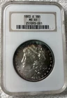 1883 O Morgan Silver Dollar/ Old Holder, Nice Rim Toning!