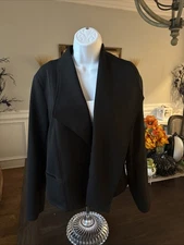 Max Studio Womens Black Open Cardigan - Size Medium - Styled Collar