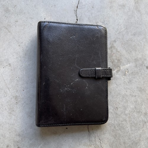 Vintage Coach Black Leather Address Book Agenda Organizer Planner Binder bag