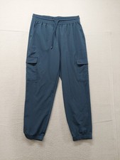 Old Navy Women Athletic Pant M Blue Drawstring Waist Pockets Elastic Cuffs