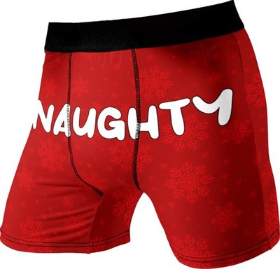 Christmas Boxer Brief Mens Small 28-30 Naughty Nice Underwear Fun Novelty Xmas