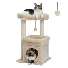 Cat Tree Cat Tower for Indoor Cats with Private Cozy Cat Condo, Natural Sisal...