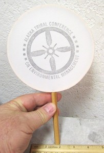 Alaska souvenir mini Native Drum collectible, Alaska Tribal Conference, cool!