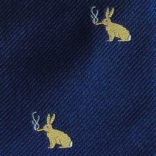 Band Of Outsiders Silk Tie Smoking Bunny Novelty Print Gift Made In USA NWT