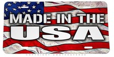 Made In The USA Car Truck Auto Black V03 Metal License Plate