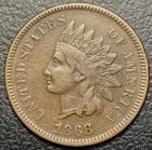 1868 Indian Head Cent Penny 1c SEMI KEY DATE Choice Original VF Full LIBERTY