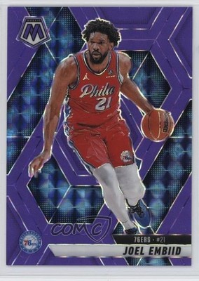 2024-25 Panini Mosaic Fluorescent Purple Prizm 129/249 Joel Embiid #152 06or