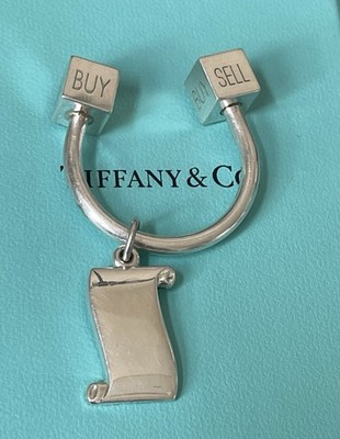 Tiffany & Co.  Stock Market  Buy Sell Hold SS .925 KeyChain KeyRing Holder RARE