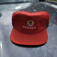Vtg Pine Isle Trucker Hat Duckster Made In USA Red