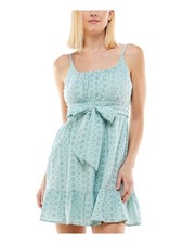 SPEECHLESS Womens Short Dress Aqua Lined Padded Bust Tie Juniors 5
