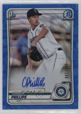 2020 Bowman Draft Chrome Picks Blue Wave Refractor Connor Phillips Auto 0p10