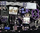 Vtg/now Purple Costume Jewelry Lot Of : Necklaces Earrings Bracelets