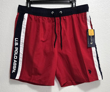U.S. Polo Assn. Men's Red Swim Trunks Board Shorts Size Large UPF 50 Ultraviolet
