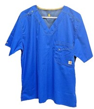 Carhartt C15101 Womens Blue Scrub Top Size Small Short Sleeve New
