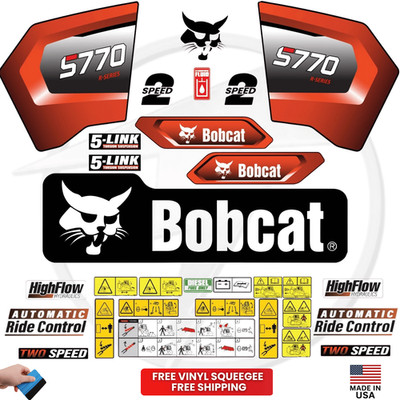 Fits Bobcat S770 Decal Kit Skid Steer / safety decals 3M VINYL / FREE SHIPPING