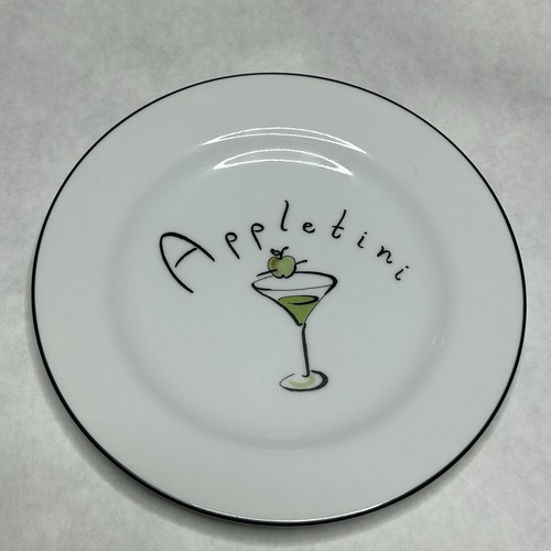 3er Set Pottery Barn Vorspeisenteller 7 3/4" Cocktailteller mit Martini Motiv - Bild 2 von 9
