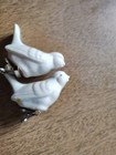 2 Vintage Porcelain White Dove Clip Christmas Tree Ornament Decoration  — photo 3