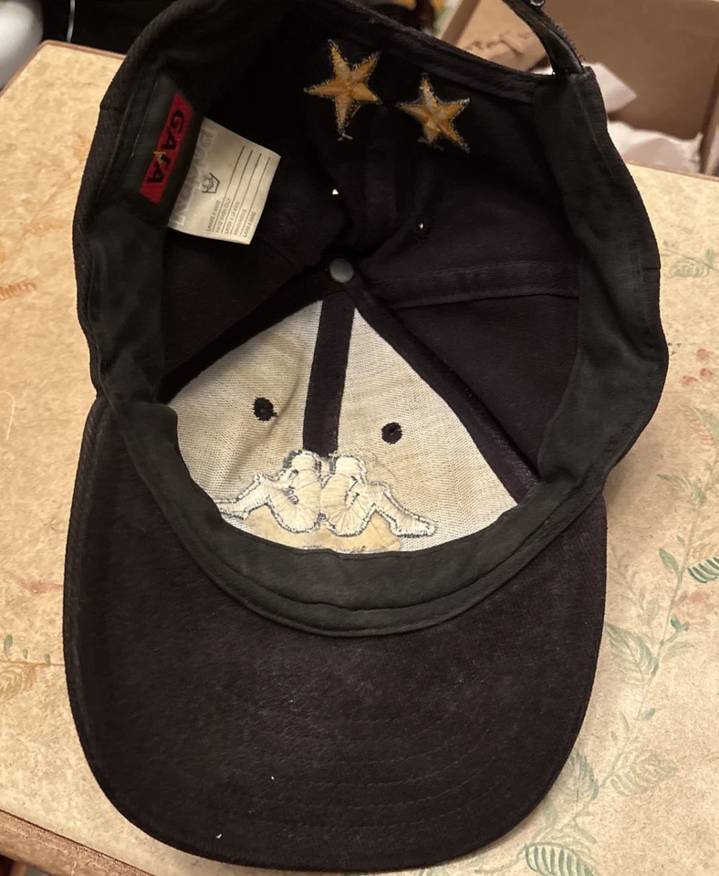 Juventus Kappa Sombrero Negro Fútbol Gorra Ajustable Omini Logo 2 Estrellas Foto 3 de 3