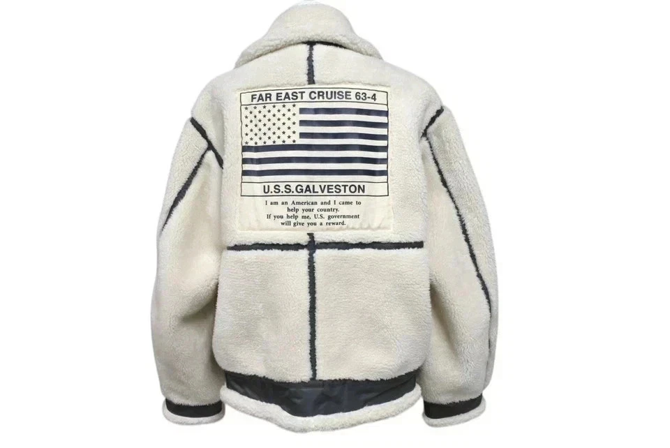 Avirex Retro B-3 TopGun Beige Bomber Flight Jacket-NEW - Image 2 of 4