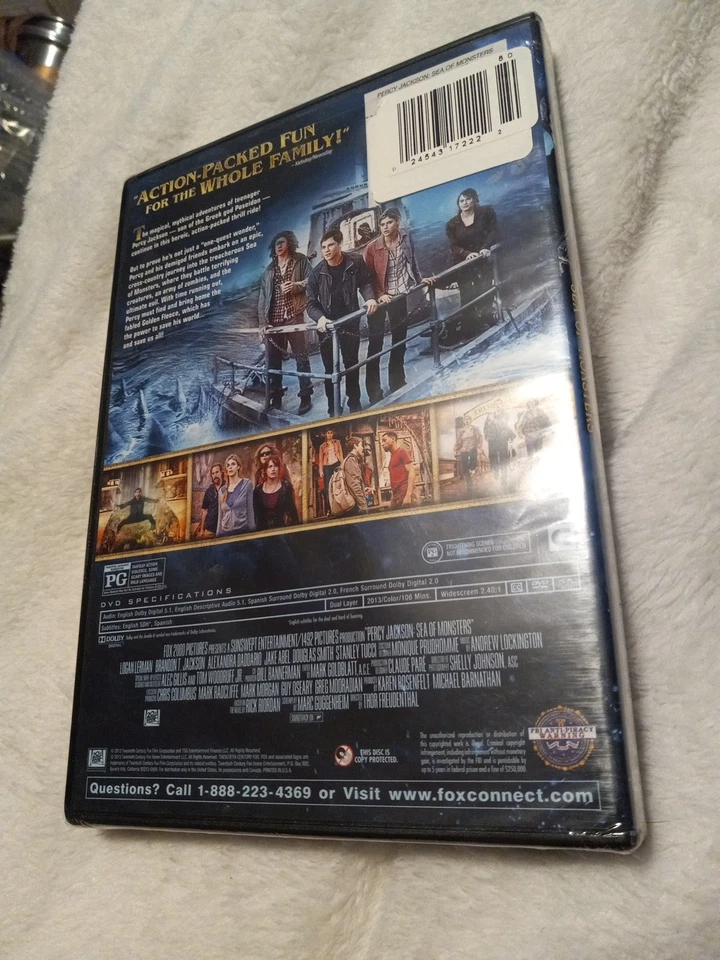 Percy Jackson Sea Of Monsters (DVD - 2013) New Sealed - Image 2 of 3