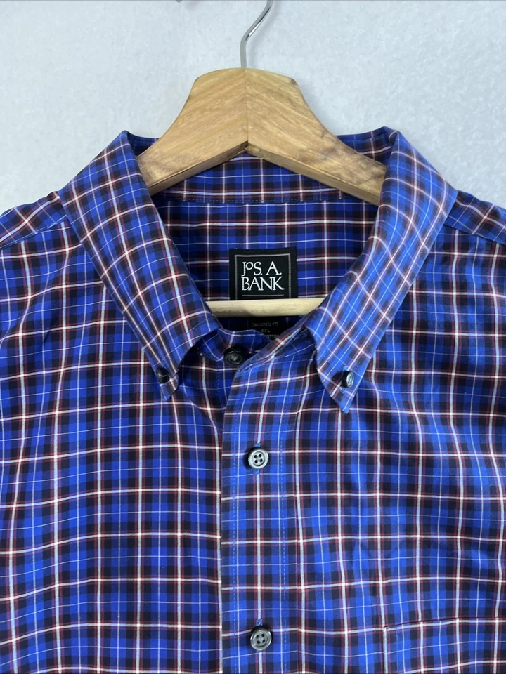 Jos A Bank Men’s XXL Plaid Traveler Collection Tailored Fit Button Down Shirt - Image 4 of 4